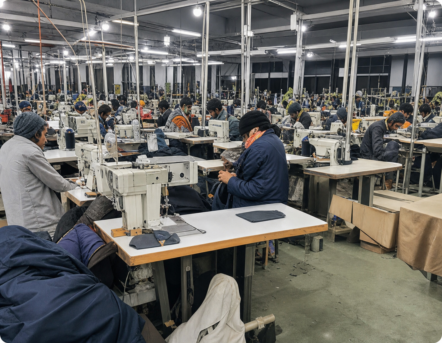Factory workshop team